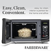 Vista 5 de Farberware Horno microondas de encimera de 0.9 pies cúbicos, 900 vatios de potencia, configuración de cocción automática, descongelación, fácil Negro