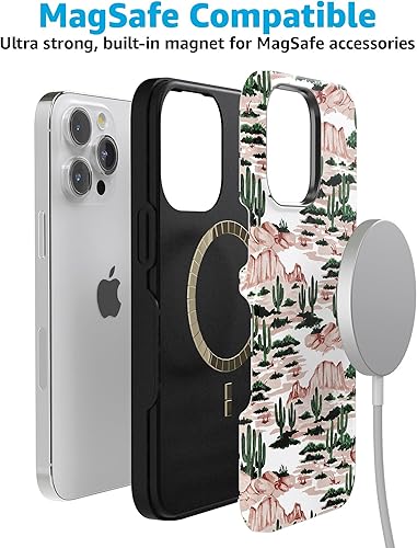 Vista 227 de Casely Funda para iPhone 15 Pro Jardín Secreto Flores mixtas Funda atrevida Compatible con MagSafe y botón de acción Jardín Secreto Floral