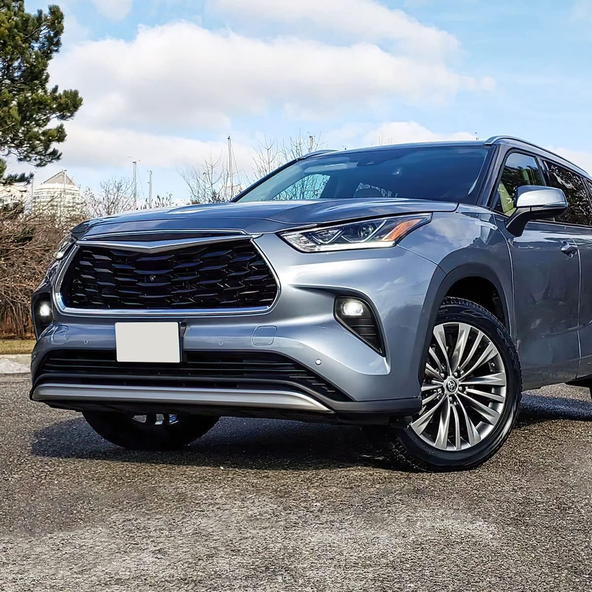 PM PERFORMOTOR Front Bumper LED Fog Lights+Bezel+Switch Compatible with Highlander 20-24,Clear Lens