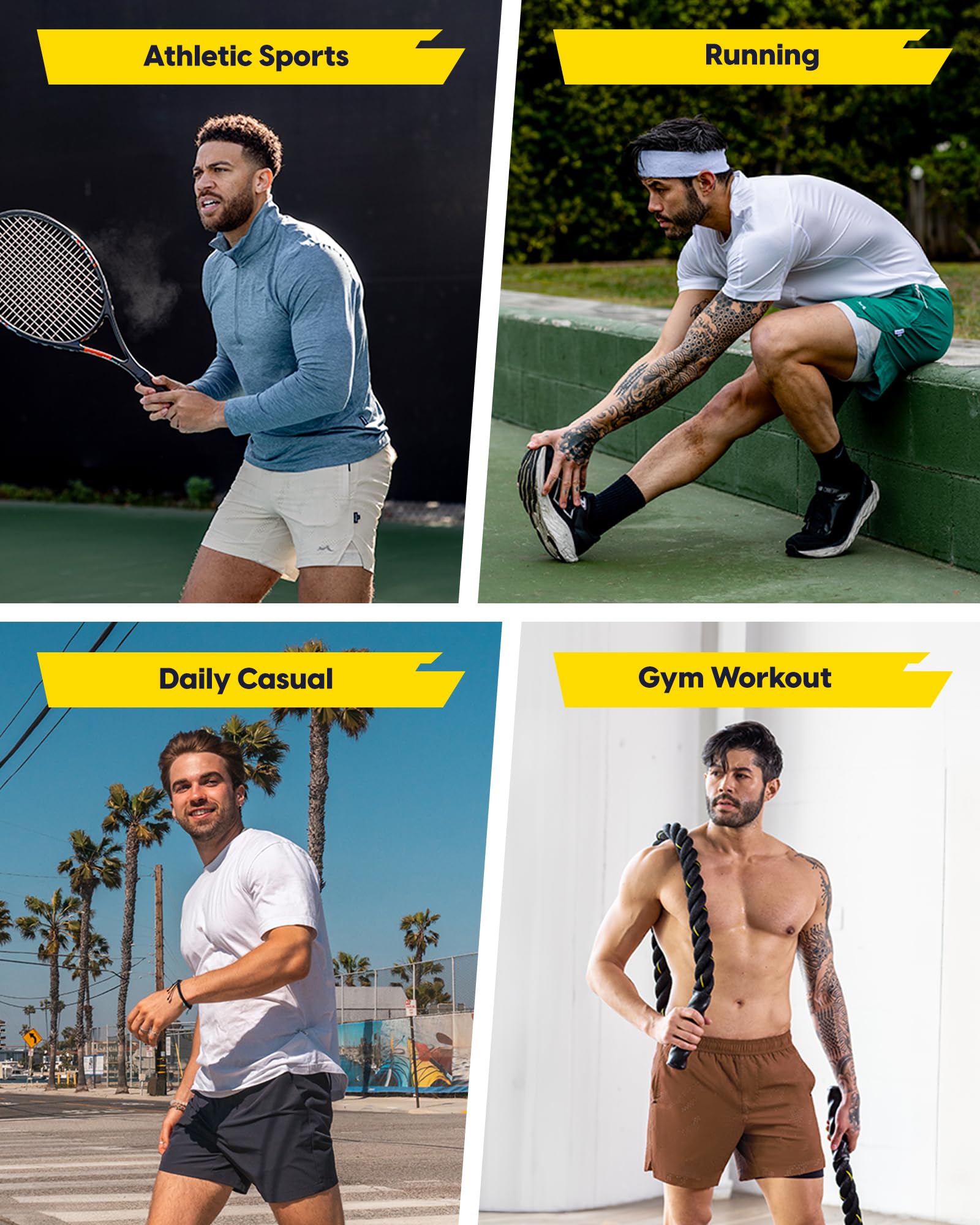 maamgic Pantalones cortos de gimnasio 2 en 1 para hombre, pantalones cortos de tenis atléticos de 5 pulgadas, pantalones cortos elásticos para entrenamiento y correr con forro