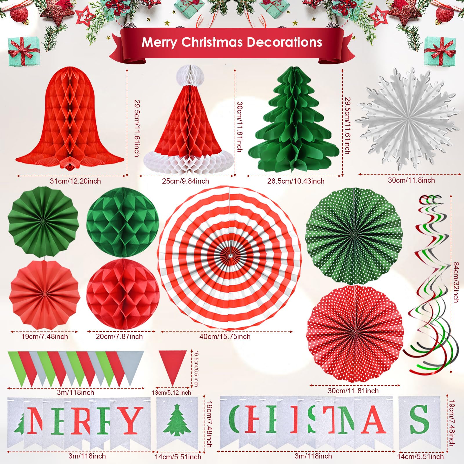 AhfuLife Christmas Decorations Party Banner Set - Image 2