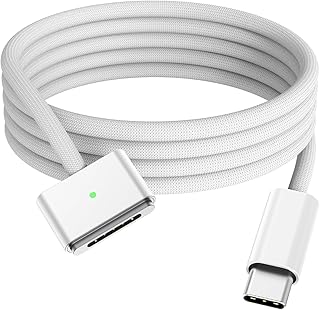 140W USB C to Magnetic 3 Cable, Compatible with MacBook Air (15-inch, M2, 2023), MacBook Air (13-inch, M2, 2022), MacBook Pro (14/16-inch, M2 max/pro, 2023), MacBook Pro (14/16-inch, M1, 2021), 6Ft
