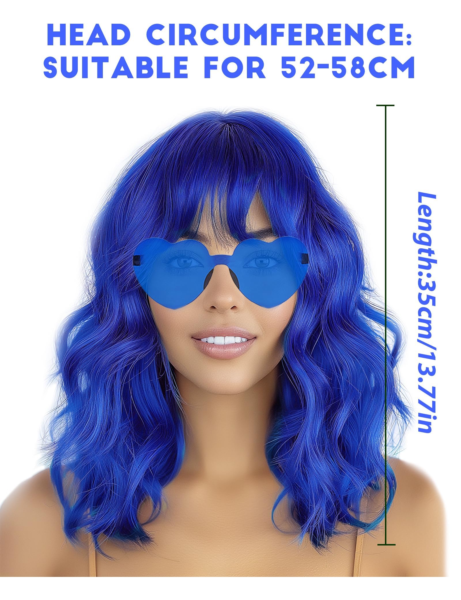 Mermaid Wigs Costume Wig Cap and Sunglass Set - Image 4