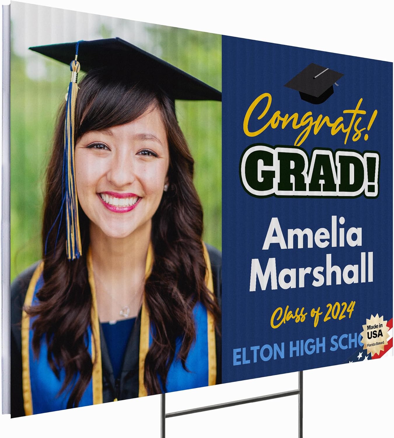 24"x18" Personalized 2024 Graduation Yard Sign, Custom Graduation Sign with Photo