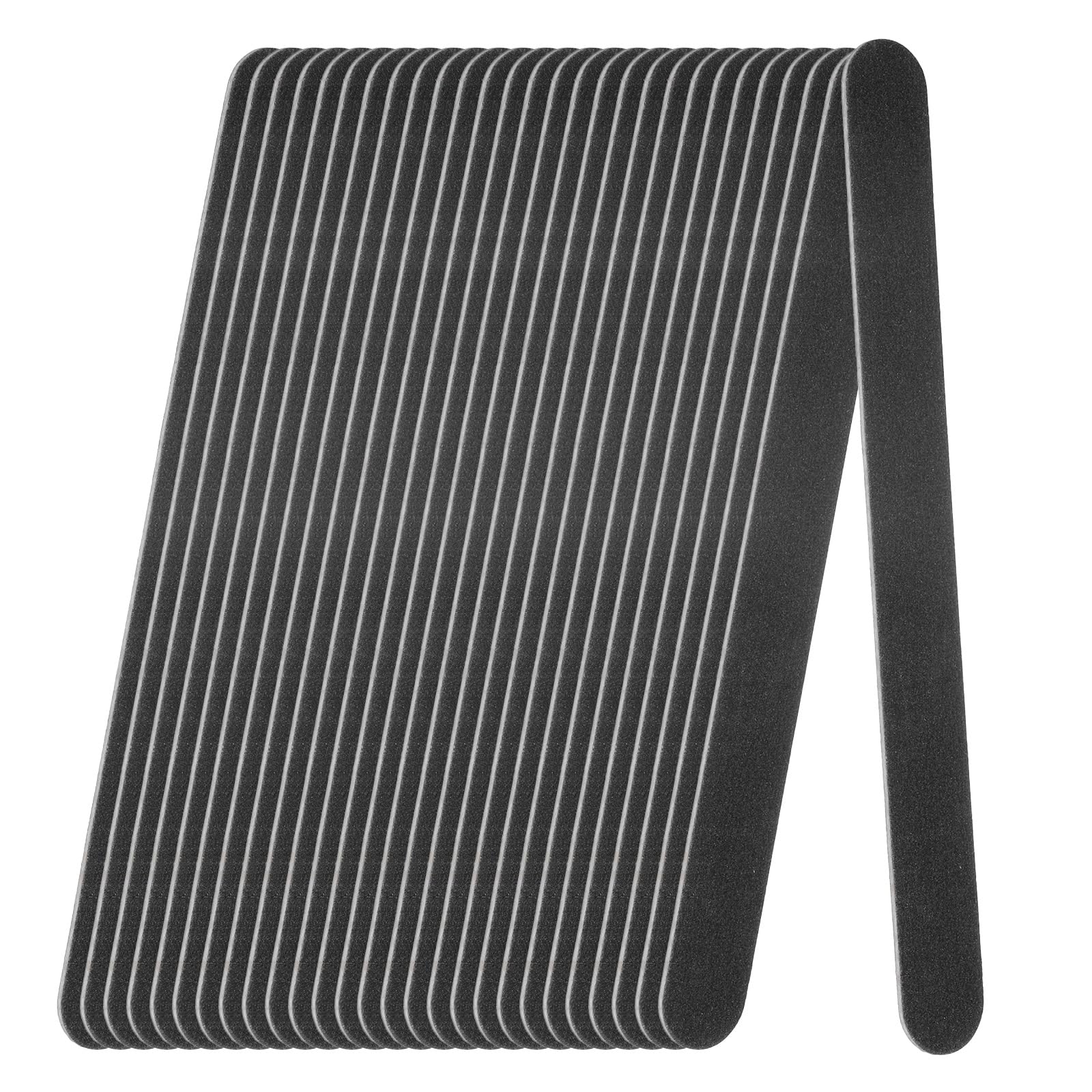 HARFINGTON 50 limas de uñas, lima de uñas de grano 100/180 para uñas naturales, herramienta profesional de manicura fina de doble cara para alisar las uñas, color negro