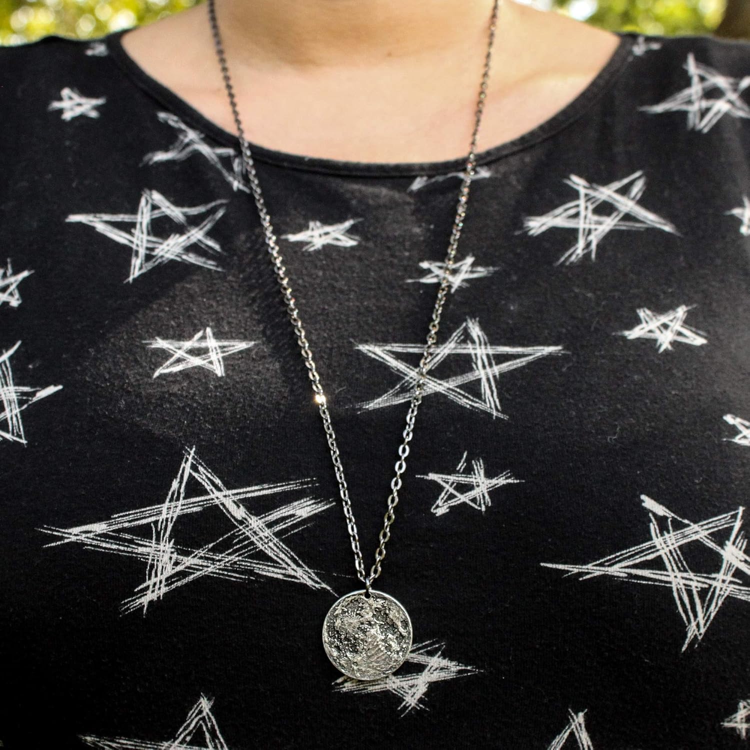 Shire Post Mint Full Moon Silver Necklace - Small | Celestial Lunar Reminder Token Pendant | Handmade - Image 7