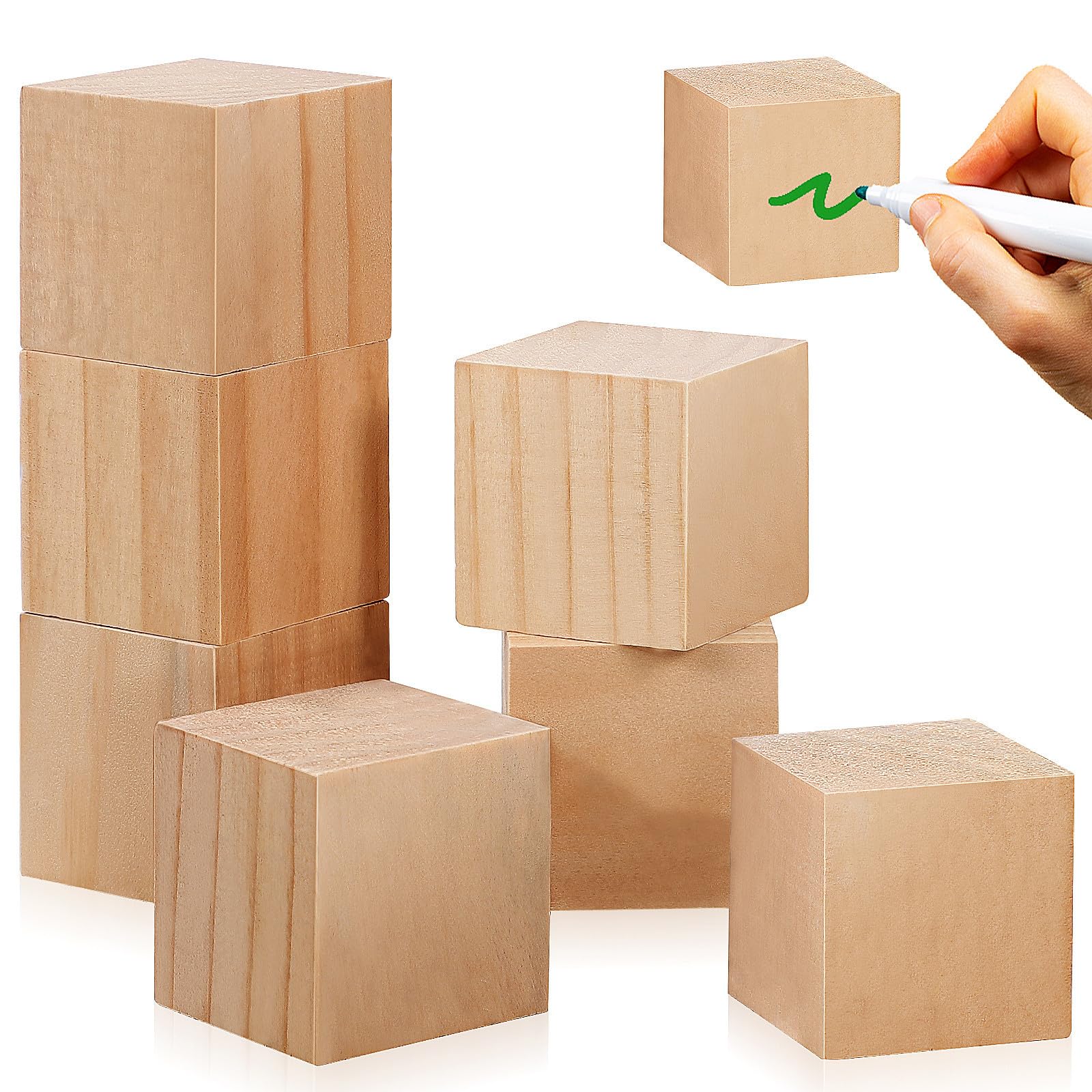 Cubes bois loisirs créatifs Healvian non finis pour puzzle enfant