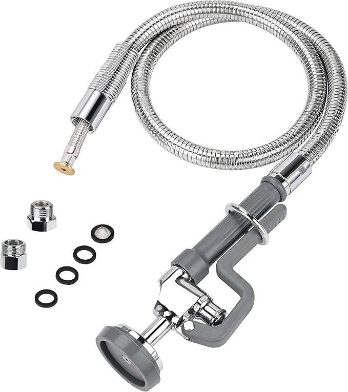 TCEUMIK Commercial Sink Sprayer with 45'' Hose Pre-Rinse Spray Valve ...