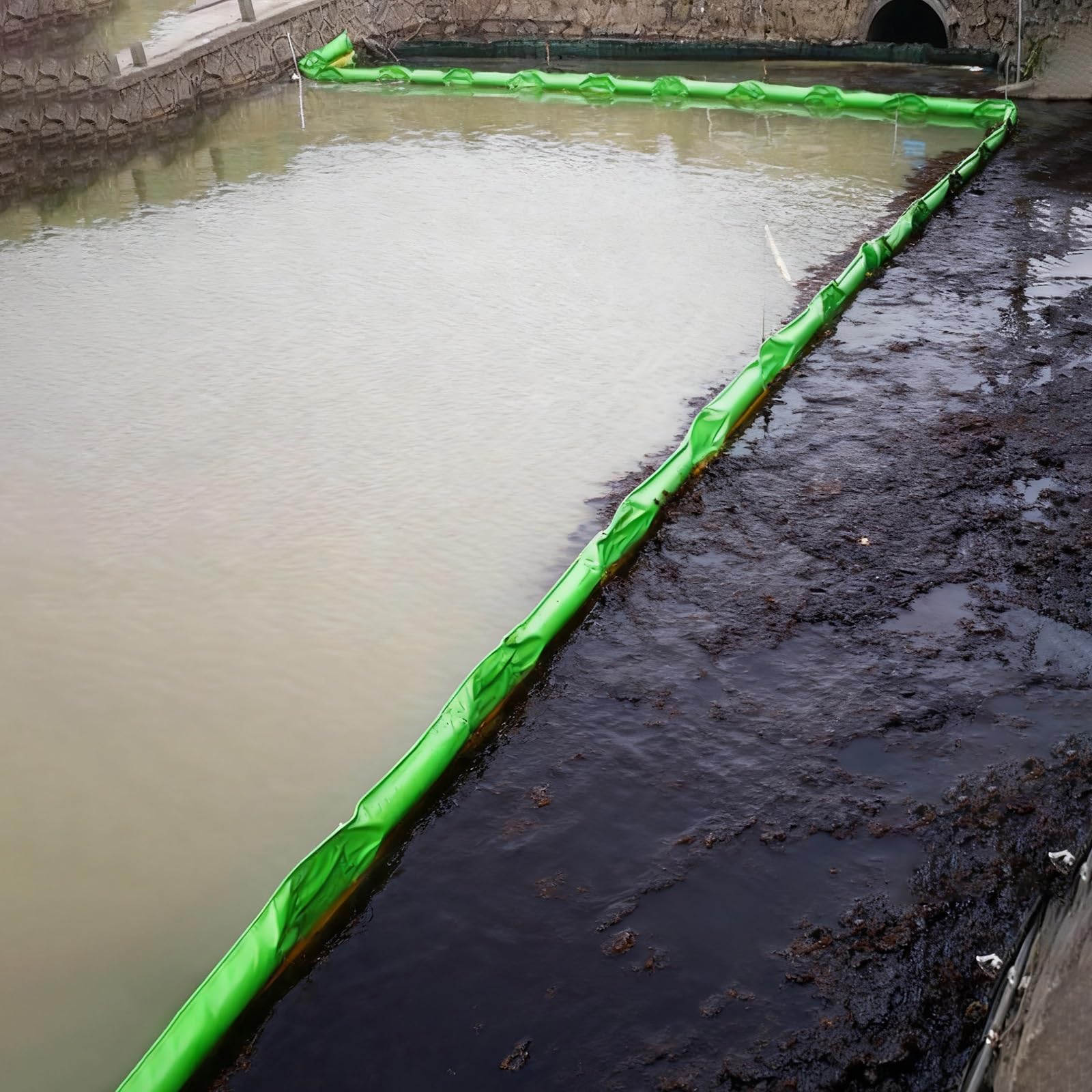 DUANHOZ PVC Oil Boom,Professional Marine Oil Spill Boom, Reusable PVC Floating Barrier, 32.8ft Long, 13.8in High, Protects Water Sources & Aquatic Life, Ideal for Debris Control