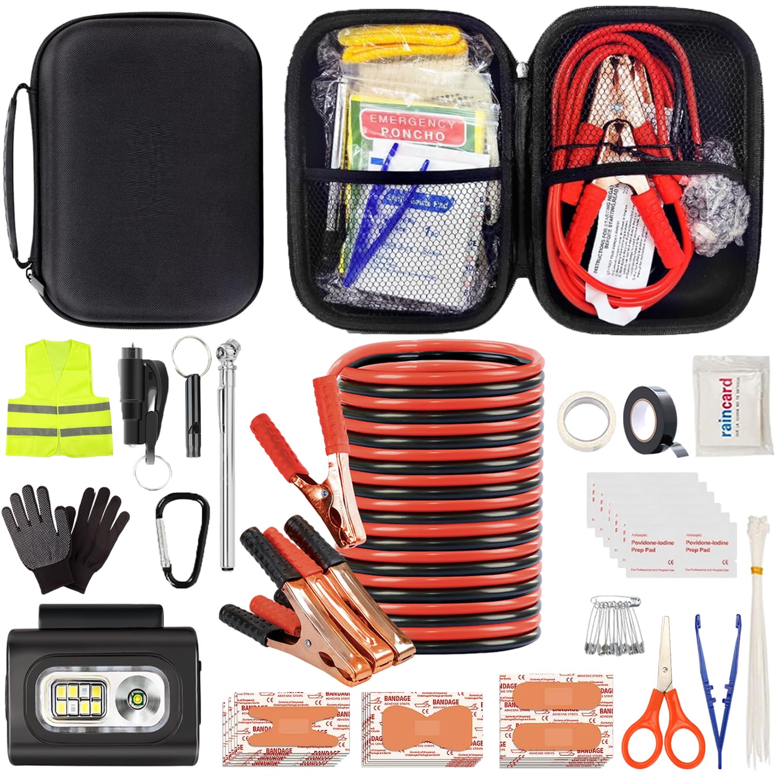 AUTODECO Car Roadside Emergency Kit, Car Safety Kit for Men Portable Car Kits for Emergency