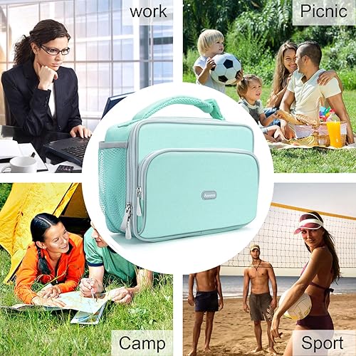 Miniatura 6 de Amersun - Lonchera térmica duradera con forro acolchado que mantiene la comida caliente o fría durante mucho tiempo, impermeable, viajes, picnic,