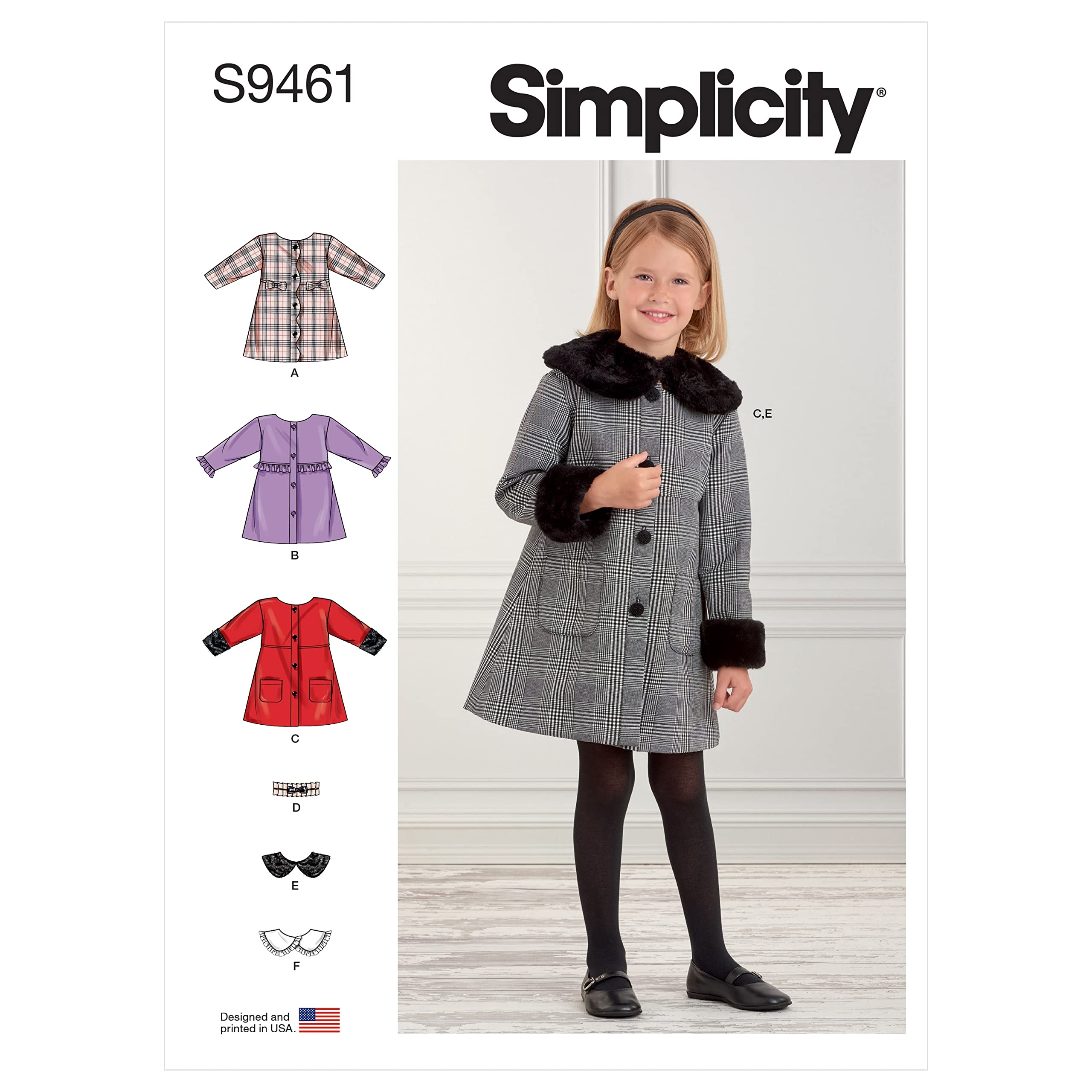 SimplicitySewing Pattern S9461 Children's Coat