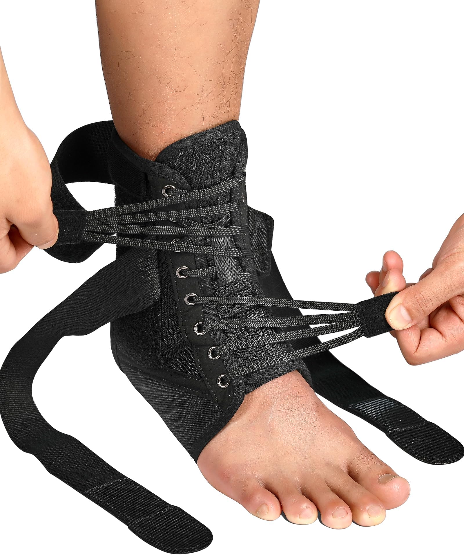 - Quick Lace Up Ankle Brace for Women Men with Removable Side Splints, Adjustable Ankle Support for Sprained Ankle Injury Recovery, Ankle Stabilizer for Basketball Volleyball Tennis, FSA Eligible