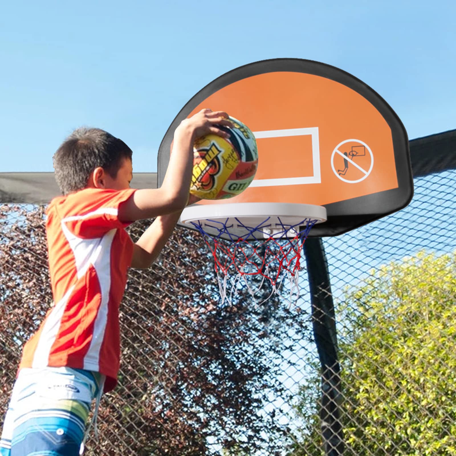 AOTOB 15 FT Trampoline for Kids, Trampoline with Basketball Hoop, Recreational Outdoor Trampoline with Storage Bag and Ladder for Kids and Adult, ASTM Approved