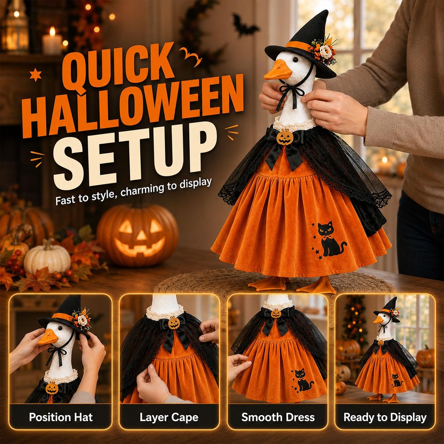 Halloween Porch Goose Outfit for 23 Inch Statue image 5