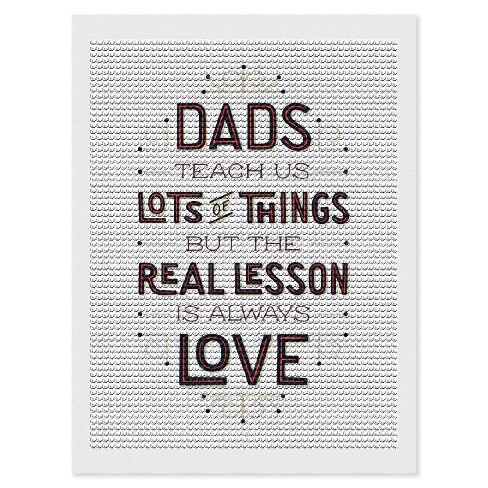 Junmoney Fathers Day Quotes Diamond Painting Kit 12"x16", Thoughtful Handmade Gift, for Creative Relaxation, Printed Canvas, Cosy Home Accent