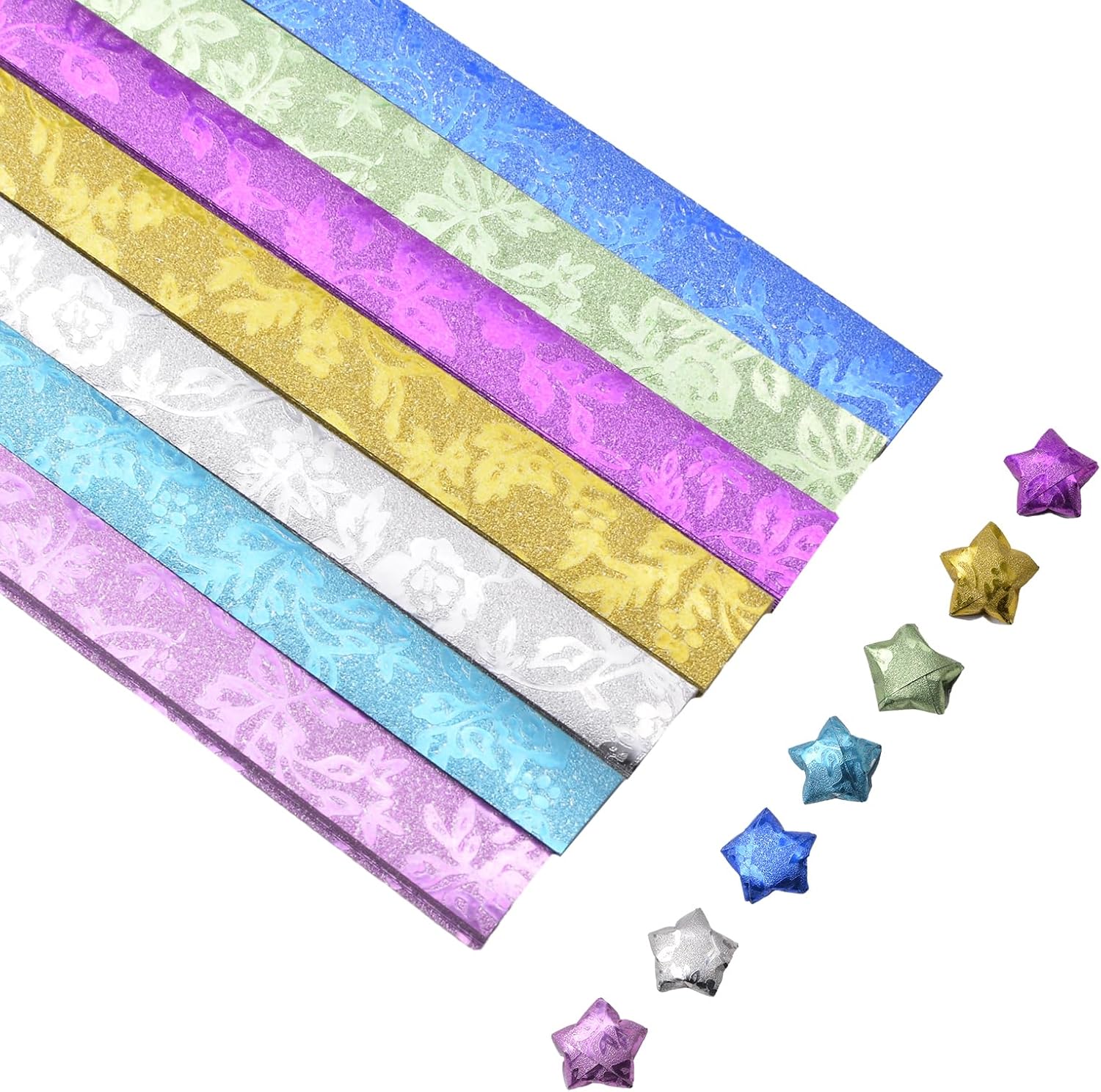Star Origami Paper, 378pcs Rose Origami Lucky Star Paper Strips Folding Strips Package DIY Paper for Crafts DIY Arts