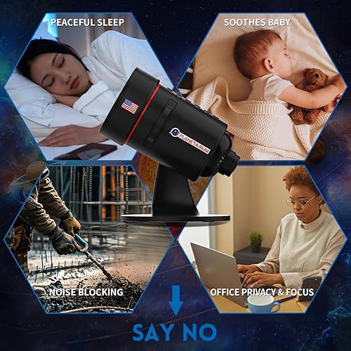 Miniatura 8 de Proyector de galaxia con máquina de sonido de ruido blanco, 28 sonidos relajantes, función de memoria, temporizador para dormir, luz de estrella,