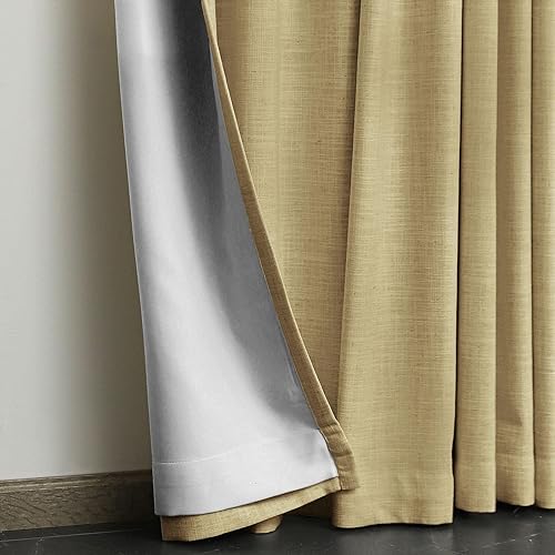 Miniatura 8 de Fcosie Cortinas opacas de 84 pulgadas de largo, cortinas texturizadas de lino con aislamiento térmico, panel de cortina con ojales en la parte