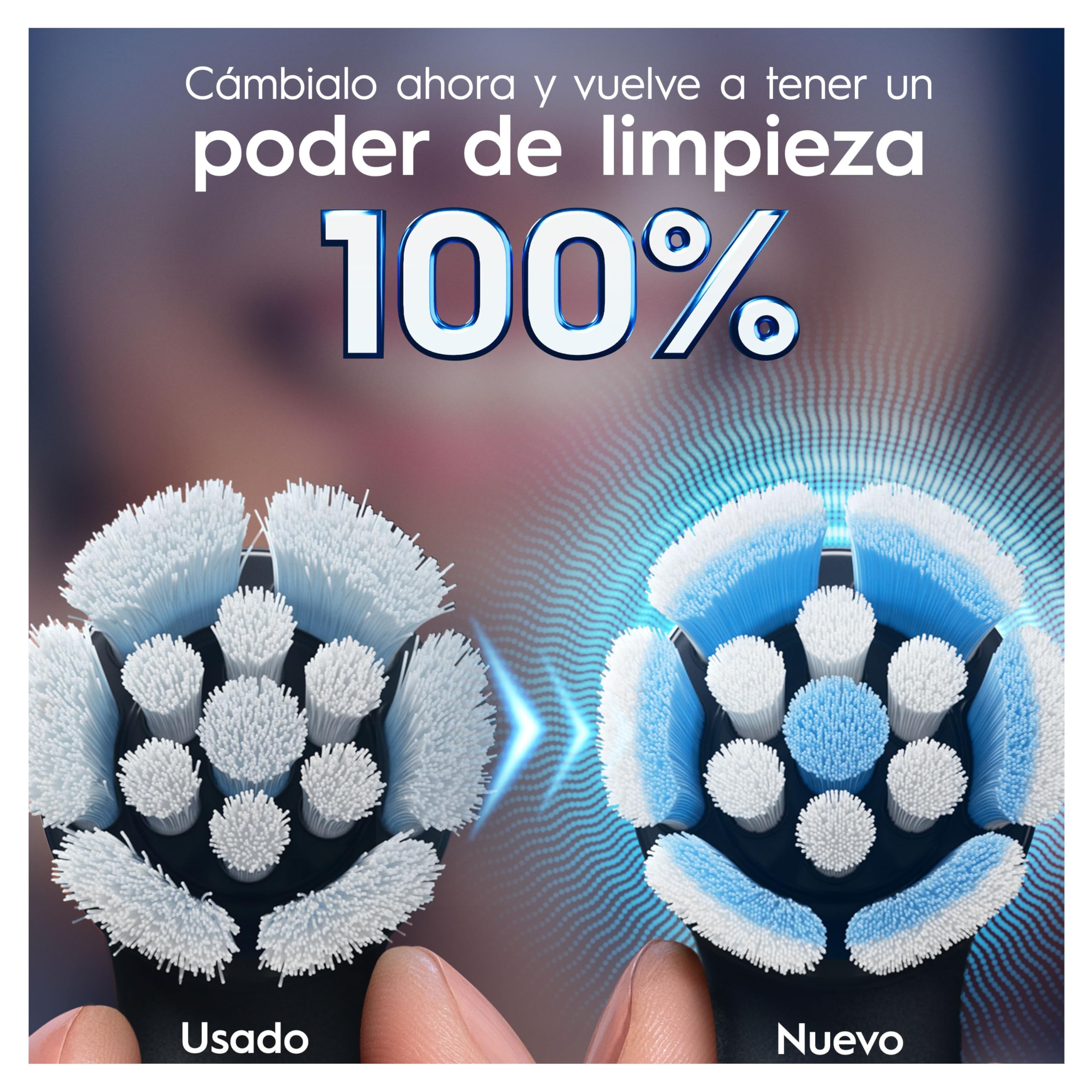 Oral-B iO Gentle Care Cabezales de Recambio Originales, Negro, Pack de 6 - Recambios para Cepillos de Dientes Eléctricos Oral B iO, Cepillado Delicado para Encías Sensibles, Filamentos Suaves