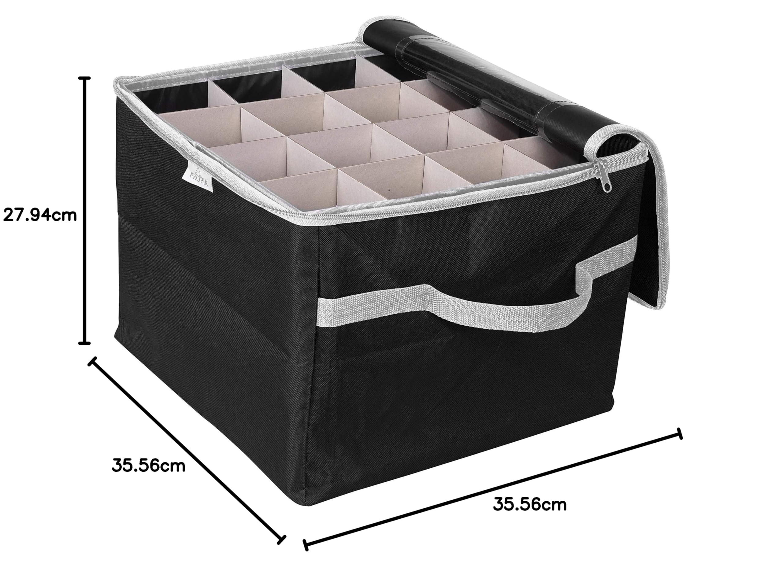 ProPik Aufbewahrungsbox für Weihnachtsdekoration, Organizer für bis zu 48 Weihnachtskugeln mit 3 separaten herausnehmbaren Tabletts, Behälter hat Trennwände zum Organisieren von Weihnachtsbaumschmuck
