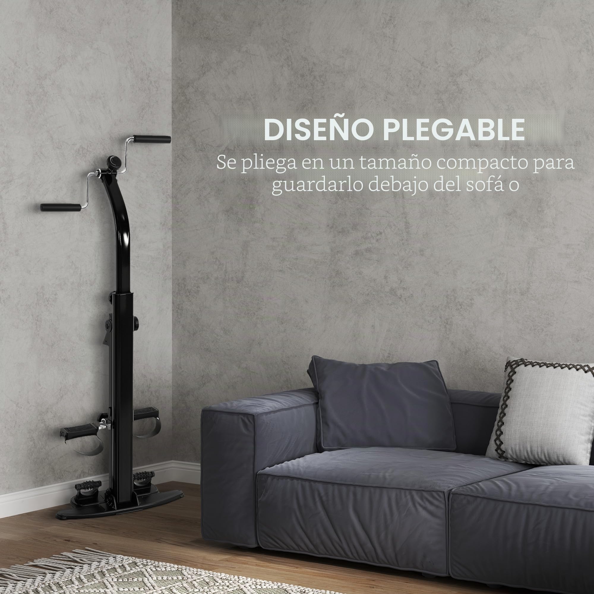 SPORTNOW Bicicleta de Pedal de Rehabilitación Plegable para Piernas y Brazos, Bicicleta de Ejercicio de Rehabilitación para Personas Mayores con Pantalla LCD, Pedales de Masaje, Altura de Manillar
