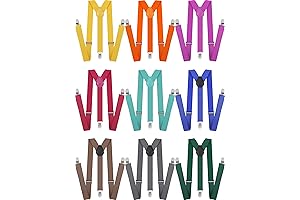 Rainbow Suspenders Kids: 9 Pieces Adjustable Y Back Elastic Suspenders
