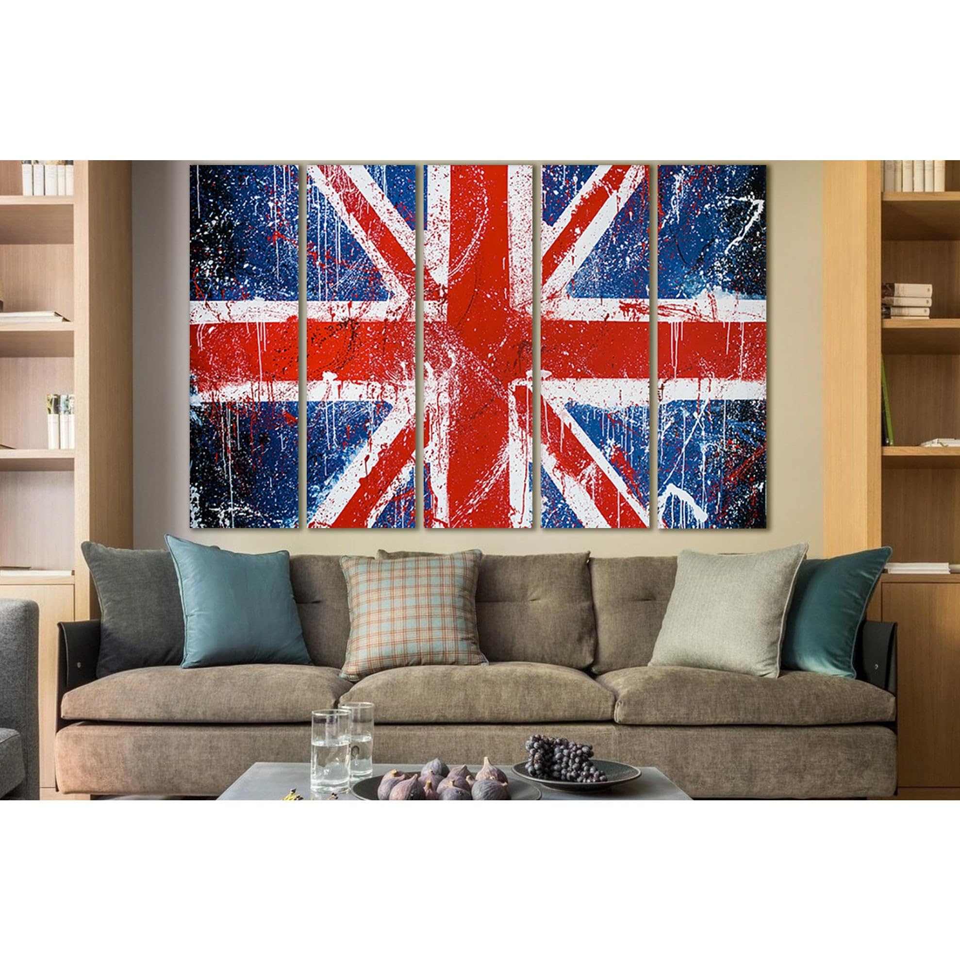 Toile drapeau britannique style industriel pour salon moderne 140x90cm - 3