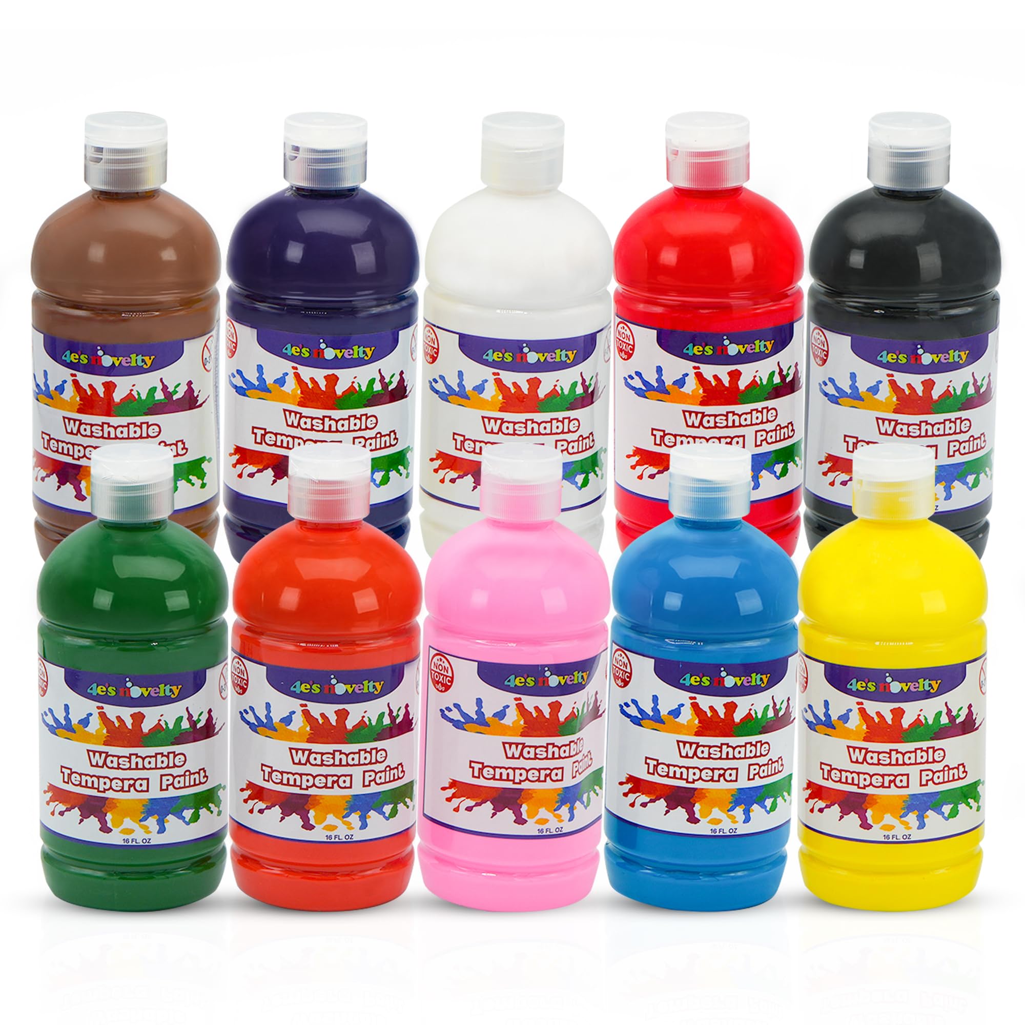 Peinture lavable aux couleurs vives de 473,6 g, set non toxique pour l'éveil créatif des petits