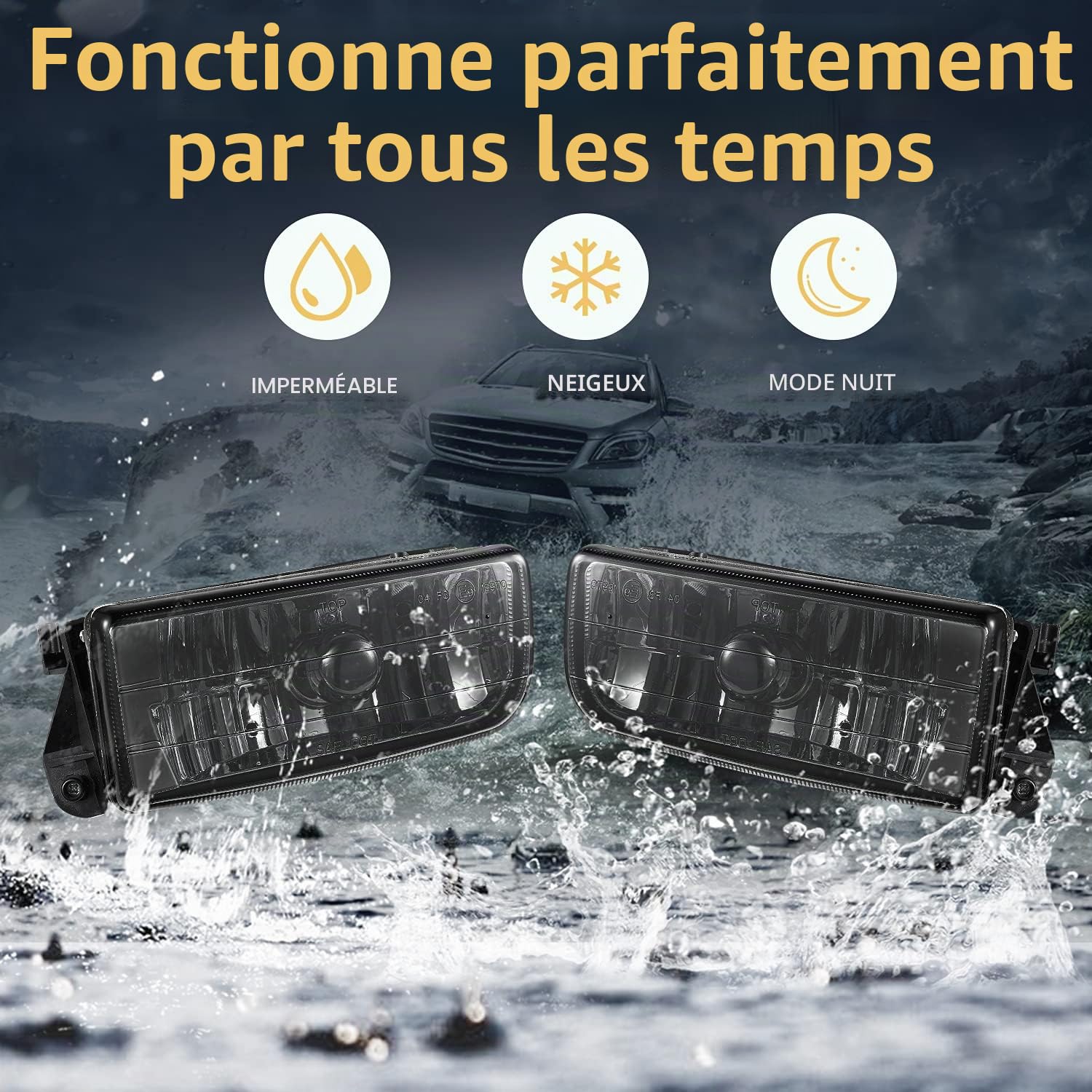 Feux anti-brouillard pour Lentille de fumée BMW 3 Series (HB/SDN/WGN) E36 09/1990-08/2000 3 Series (CPE/CONV) E36 10/1991-11/1999 Phares antibrouillard H1 12V 51W Un couple E9 63178357390 63178357389