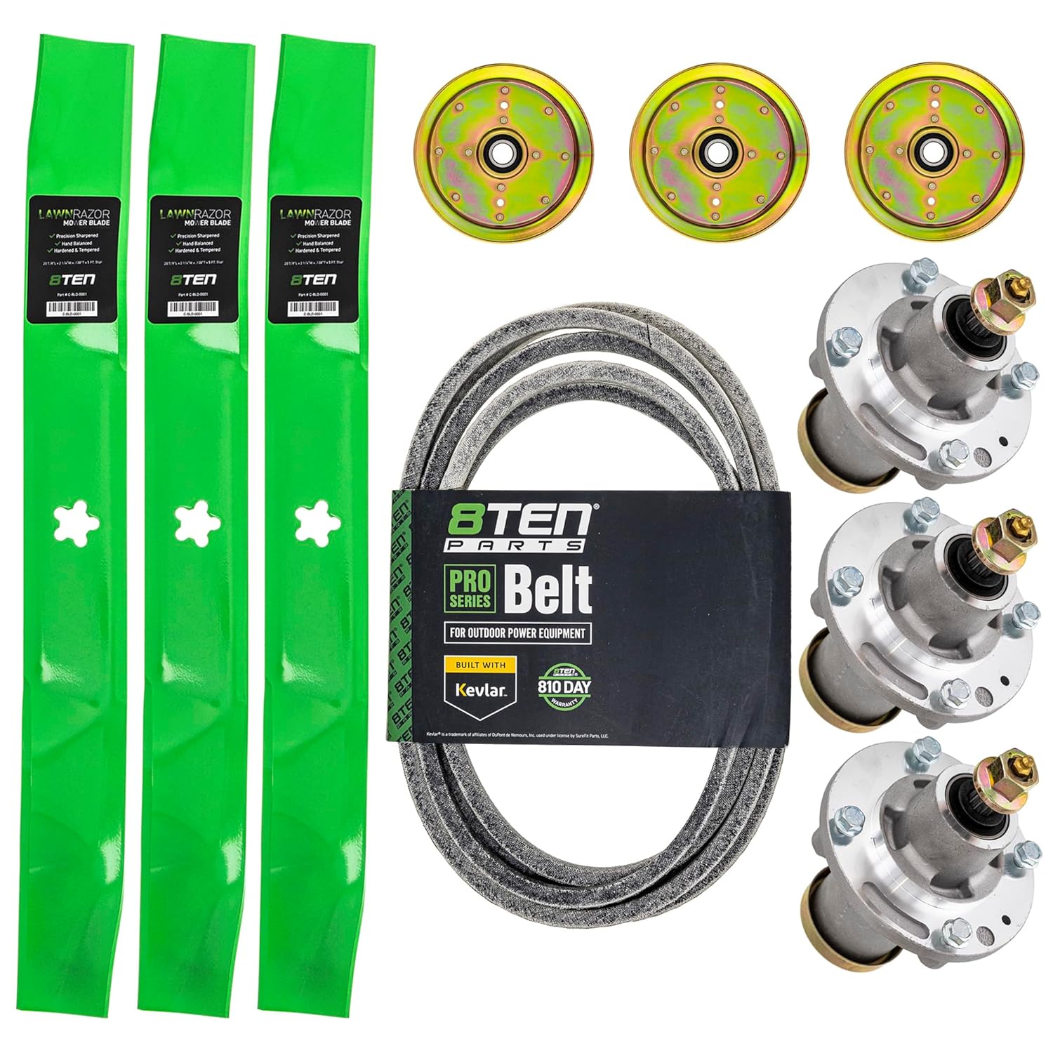 8TEN Deck Rebuild Kit for Husqvarna 61 inch MZ6128 FD61M Blade Spindle Belt Idler