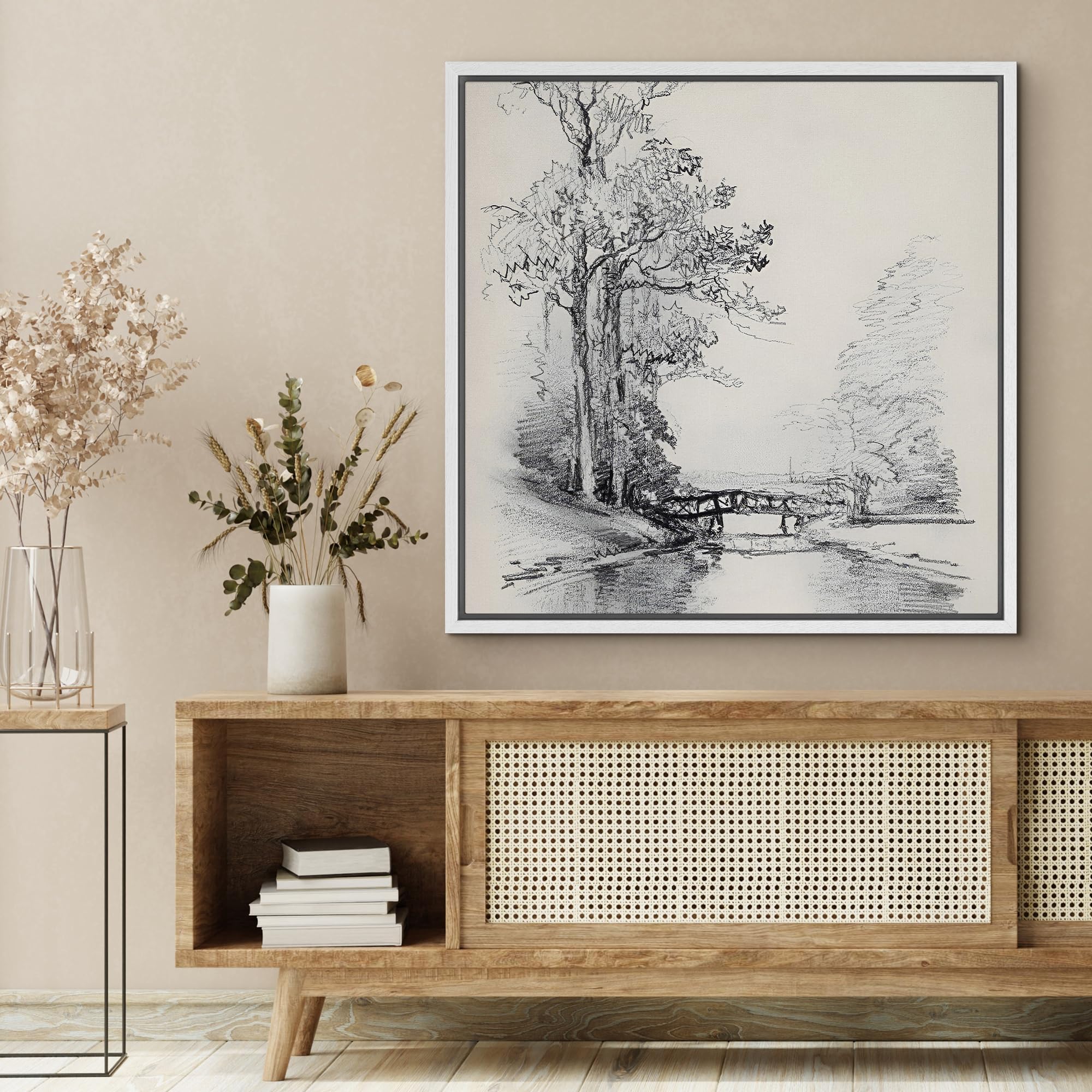 Amazon.com: SIGNFORD Framed Canvas Print Wall Art Traditional Pen