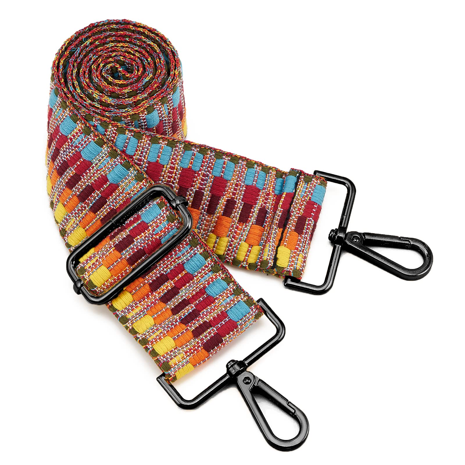 ZOOEASS Nickel Buckles Wide Shoulder Strap Adjustable Replacement Belt Gun Buckles Guitar Style Crossbody Bag Strap