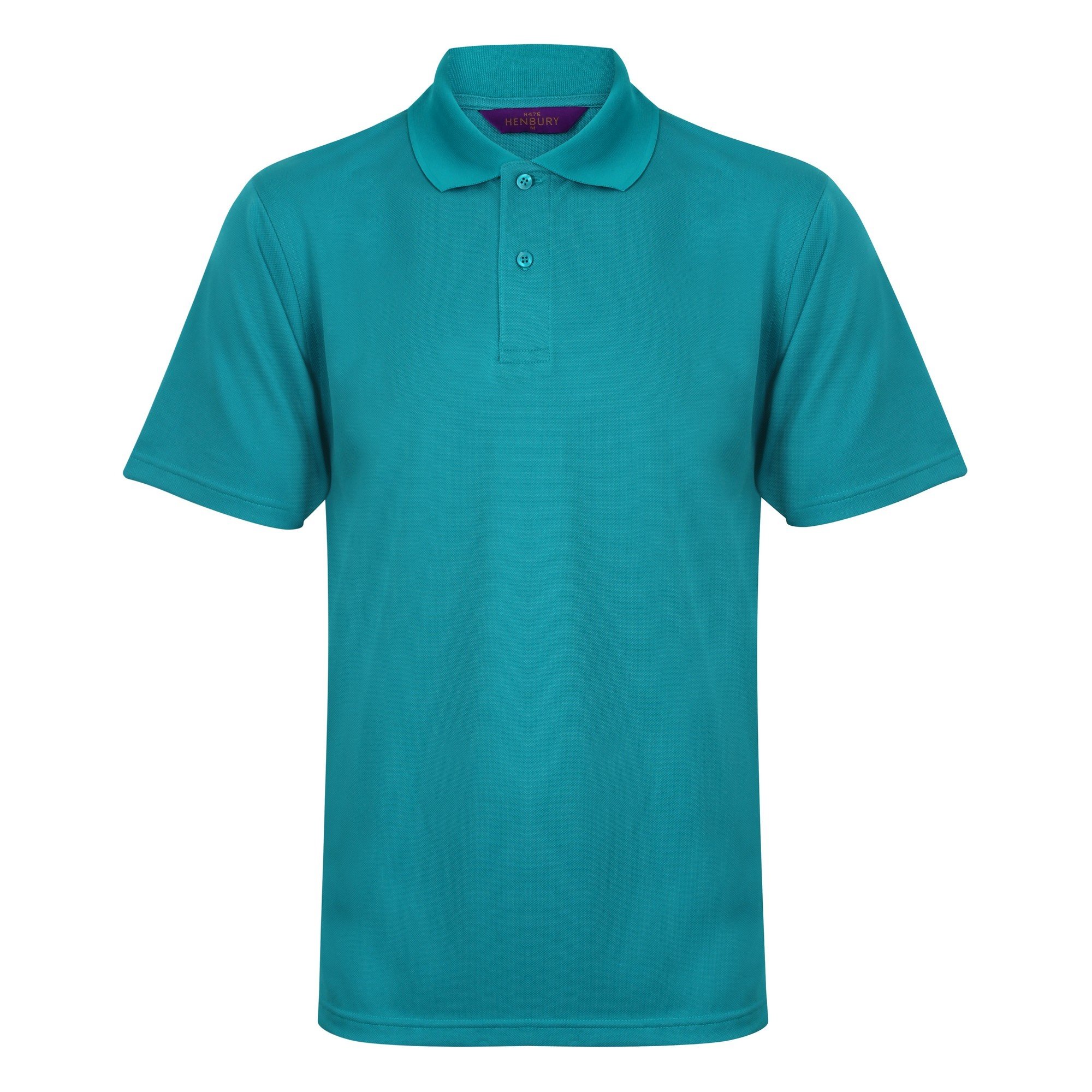 Henbury Mens Coolplus® Pique Polo Shirt (3XL) (Bright Jade)