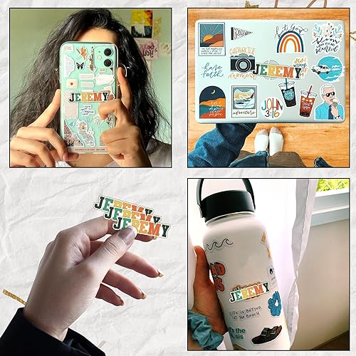 Miniatura 3 de Calcomanía personalizada con nombre personalizado, flor hippie retro de los años 70, Groovy Peachy, divertidas calcomanías de parachoques para