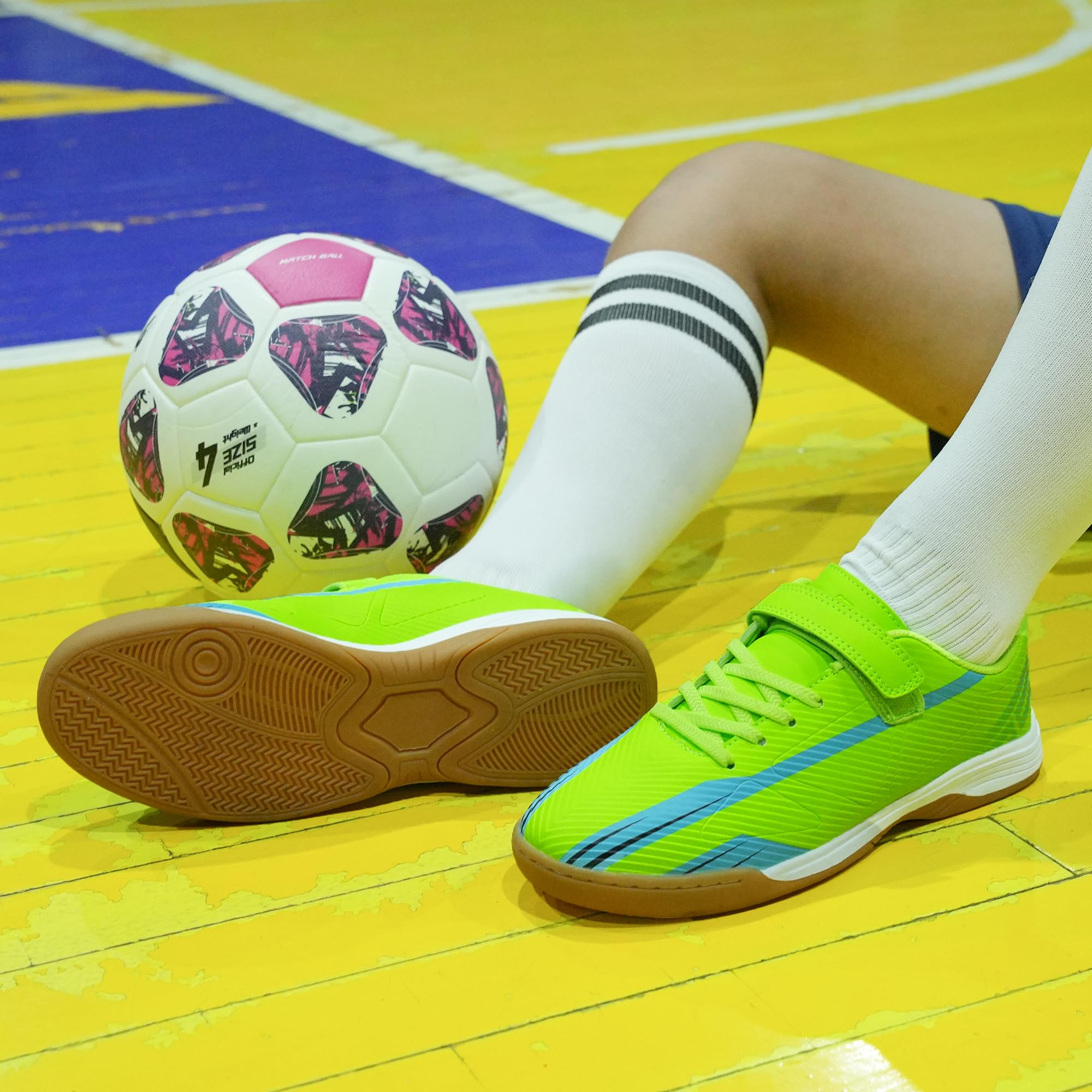 JABASIC Dziecięce buty do piłki nożnej halowej dla chłopców i dziewczynek – futsal, buty do piłki nożnej do użytku wewnątrz