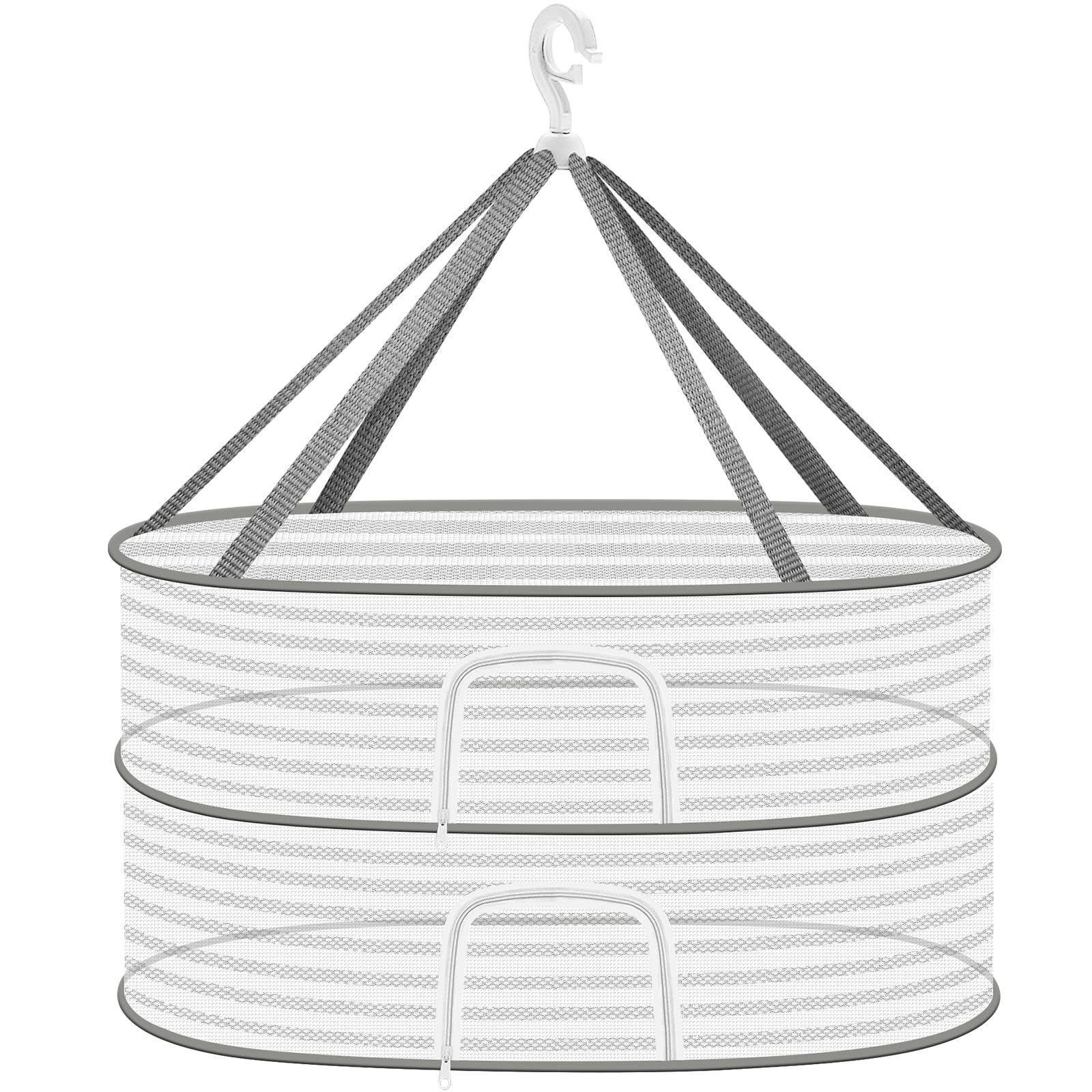 Coopache Trockennetz Kräuter Schwarz, Kräutertrockner Hängend mit S-förmige Haken, Zipper Plant Drying Rack, Mesh Trockennetz für Kräuter, Pflanze, Fleisch, Blumen, Zwiebeln