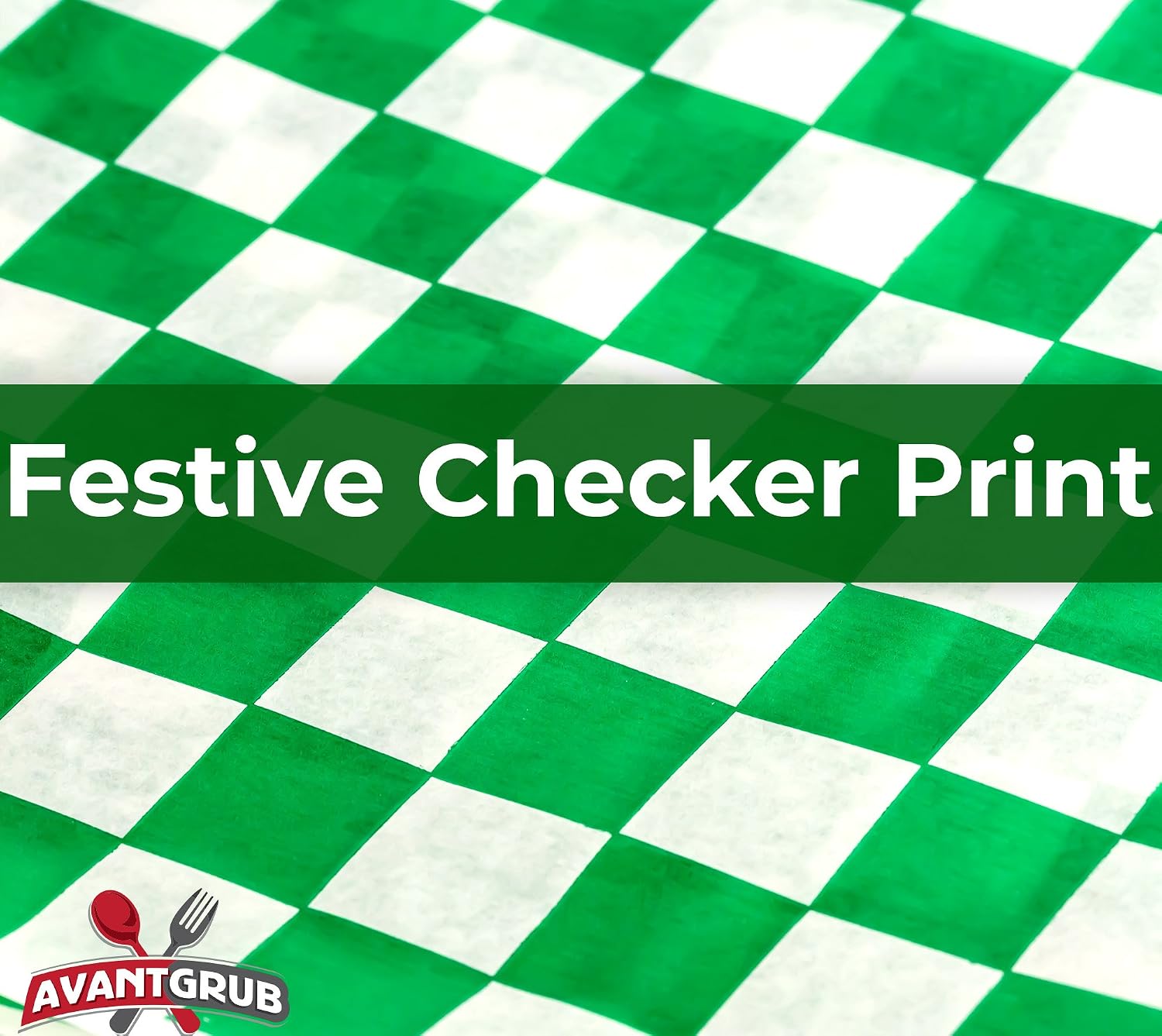 Extra Large, Grease Resistant Green Checkered Sandwich Liner 300 Sheet Pack. Microwave Safe 15x15 in Wax Paper Deli Wrap for Restaurants, Churches, BBQs, Concession Stands, School Carnivals, Fairs.
