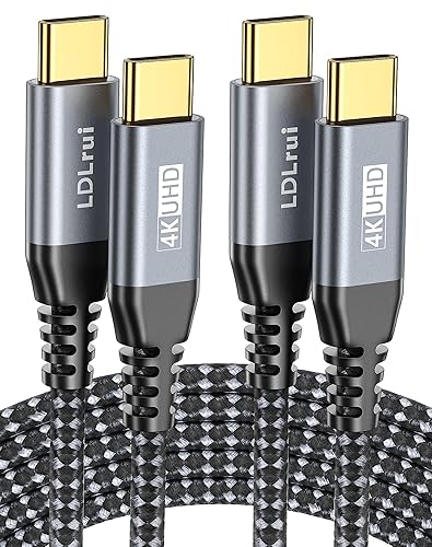 Cable USB C a C 3.2 Gen 2 × 2 de 100 W20 Gbps 6 pies paquete de 2 Salida de video 4K de carga rápida compatible con Thunderbolt 34 para iPhone 15