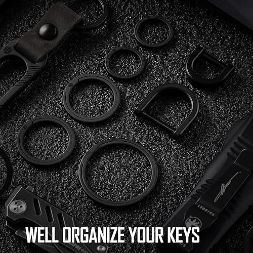 Miniatura 9 de KeyUnity KM14BK Titanium EDC Abridor de botellas Llavero Clip con anillo D y anillo dividido de titanio KA02BK BundleV