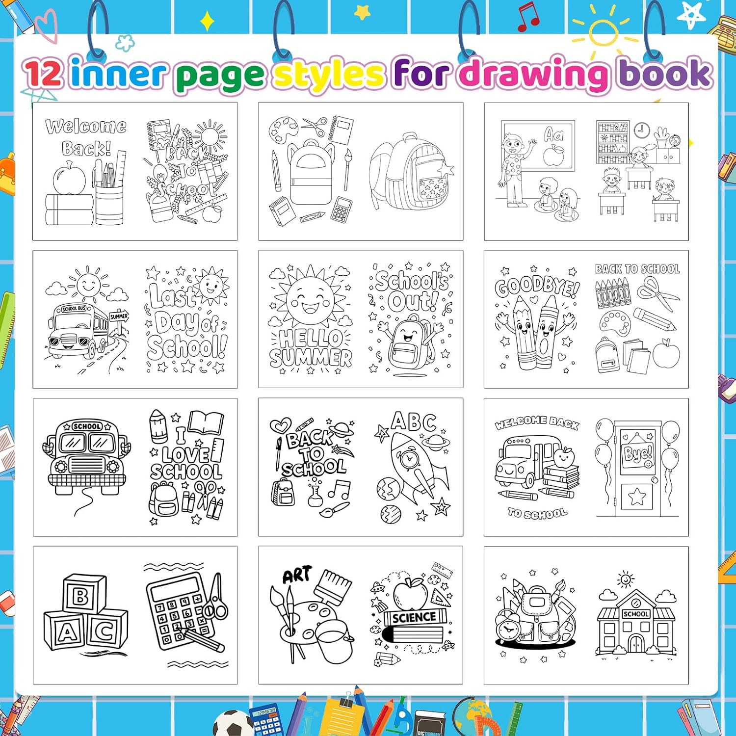 Back to School Coloring Books - 36Pcs First Day of School Mini Coloring Book Set Bulk DIY Art Drawing Book for Back to School Party Goodie Bags Stuffers School Classroom Favor image 3