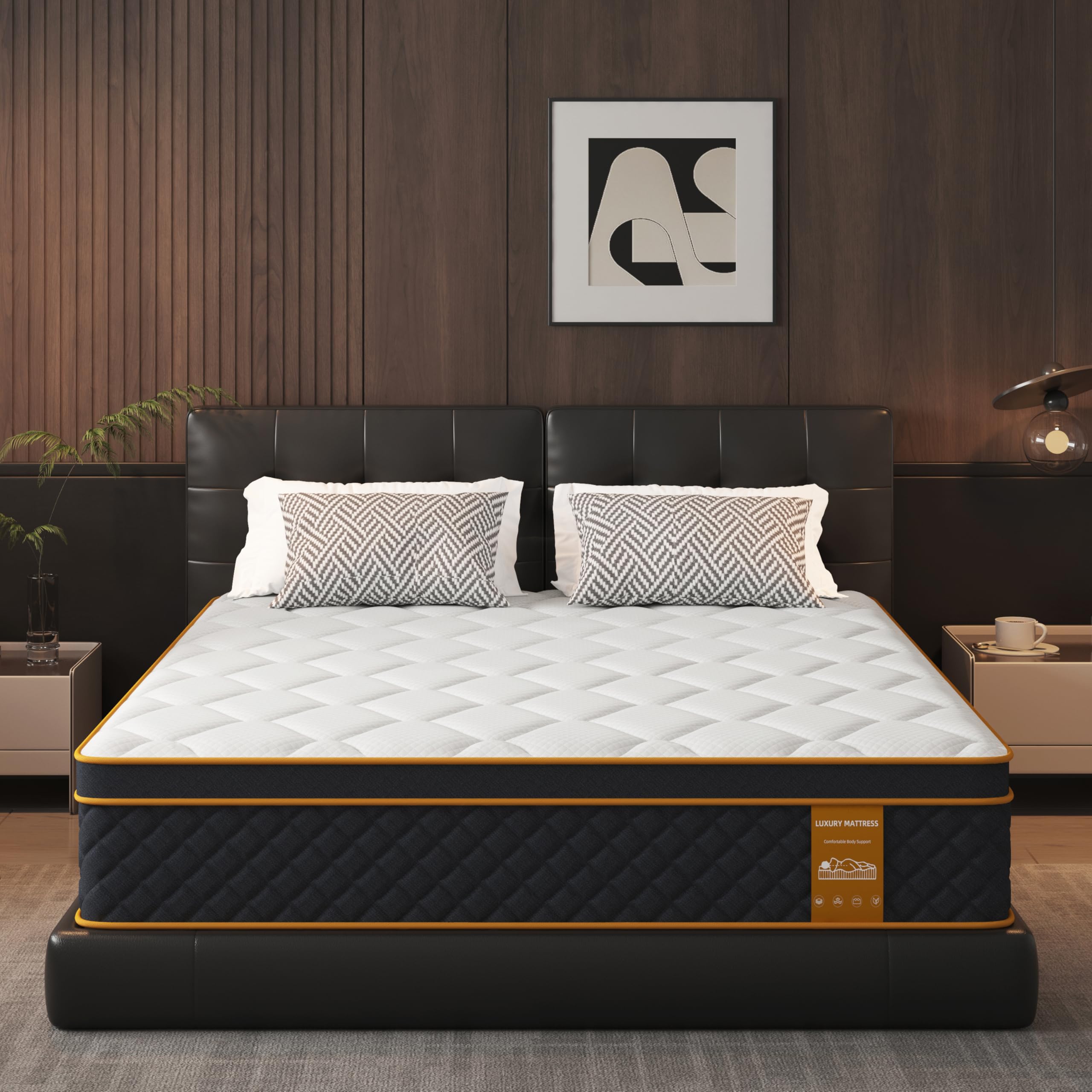 Qabefy Full Mattress, 10 Inch Memory Foam Hybrid Mattress in a Box, Medium Firm and Individually Pocket Springs - Pressure Relief, CertiPUR-US Certified, Motion Isolation