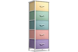 Sorbus 5 Drawer Fabric Dresser: Pastel Kid's Clothes Organizer
