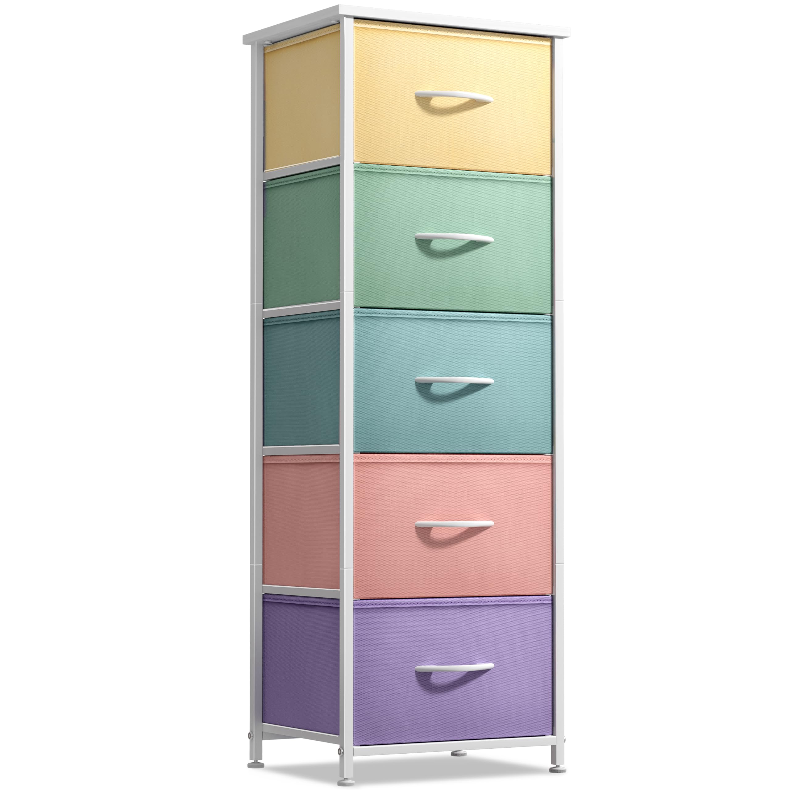 Sorbus Pastel 5-Drawer Fabric Dresser in a child's bedroom