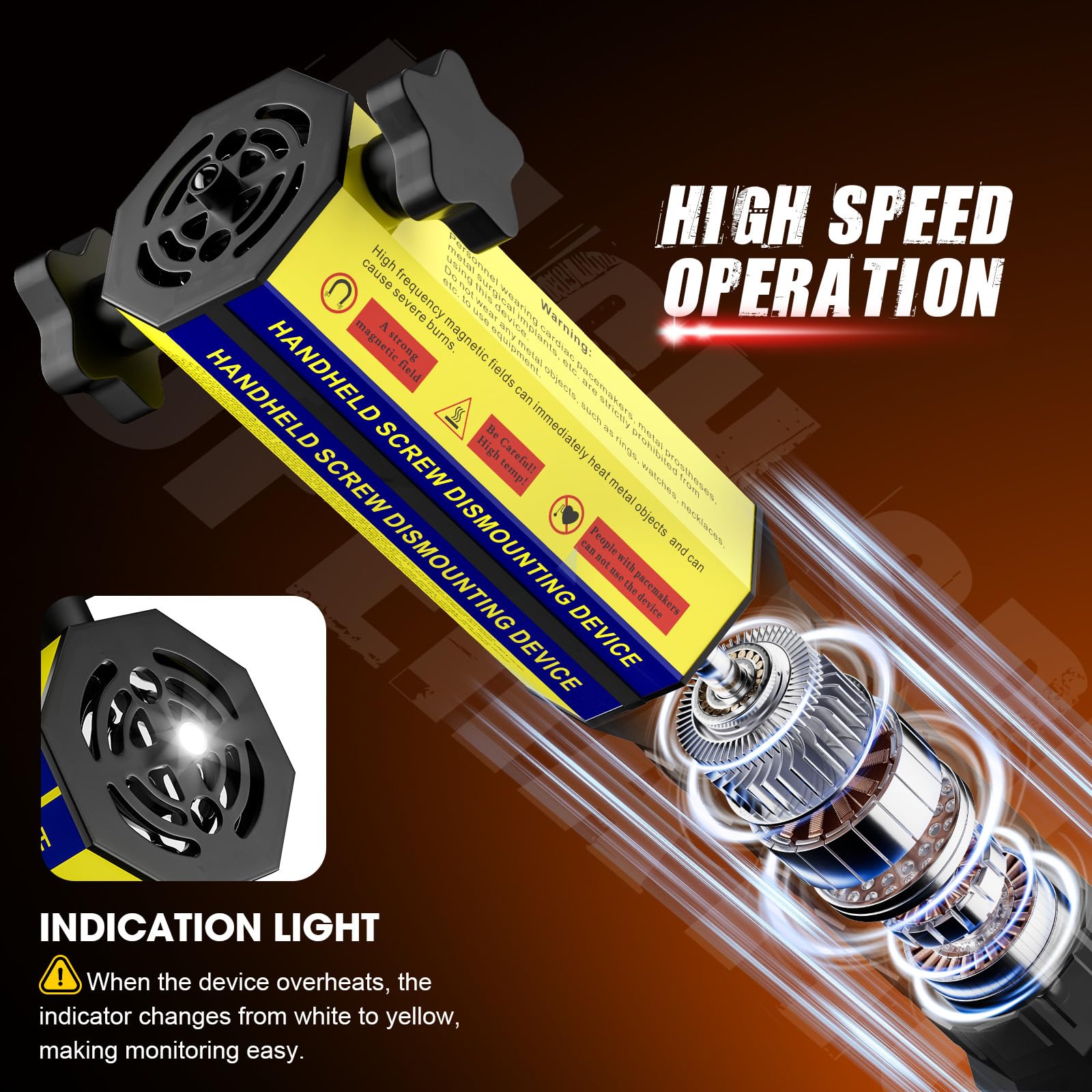1200 W Induktionsheizschraube, 110 V magnetisches Induktionsheizungs-Set mit 8 Spulen, Wärme-Induktionswerkzeug zum Entfernen von rostigen Schrauben, flammenlose Auto-Handheizung mit tragbarer