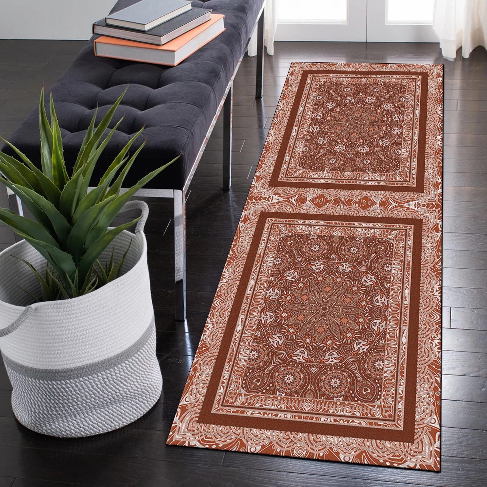 TAPIS DE COULOIR Antidérapant ESSENZA Beige 120 Cm 120x720 Cm - Foto 11