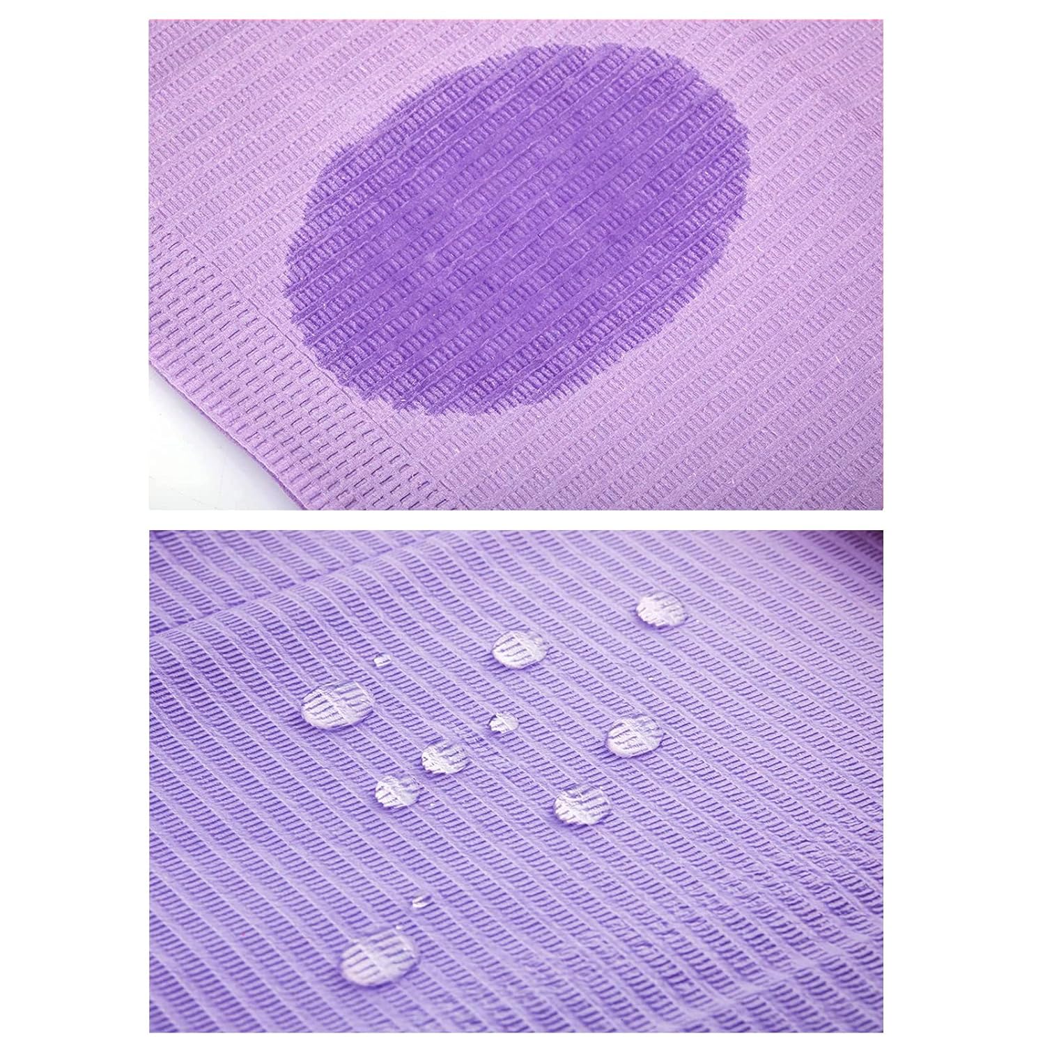 Disposable Nail Art Table Towels 13"x18" - 3 Ply Waterproof Dental Bibs for Patients - Dentist or Medical Tray Cover and Nail Table Cover Supplies, Purple