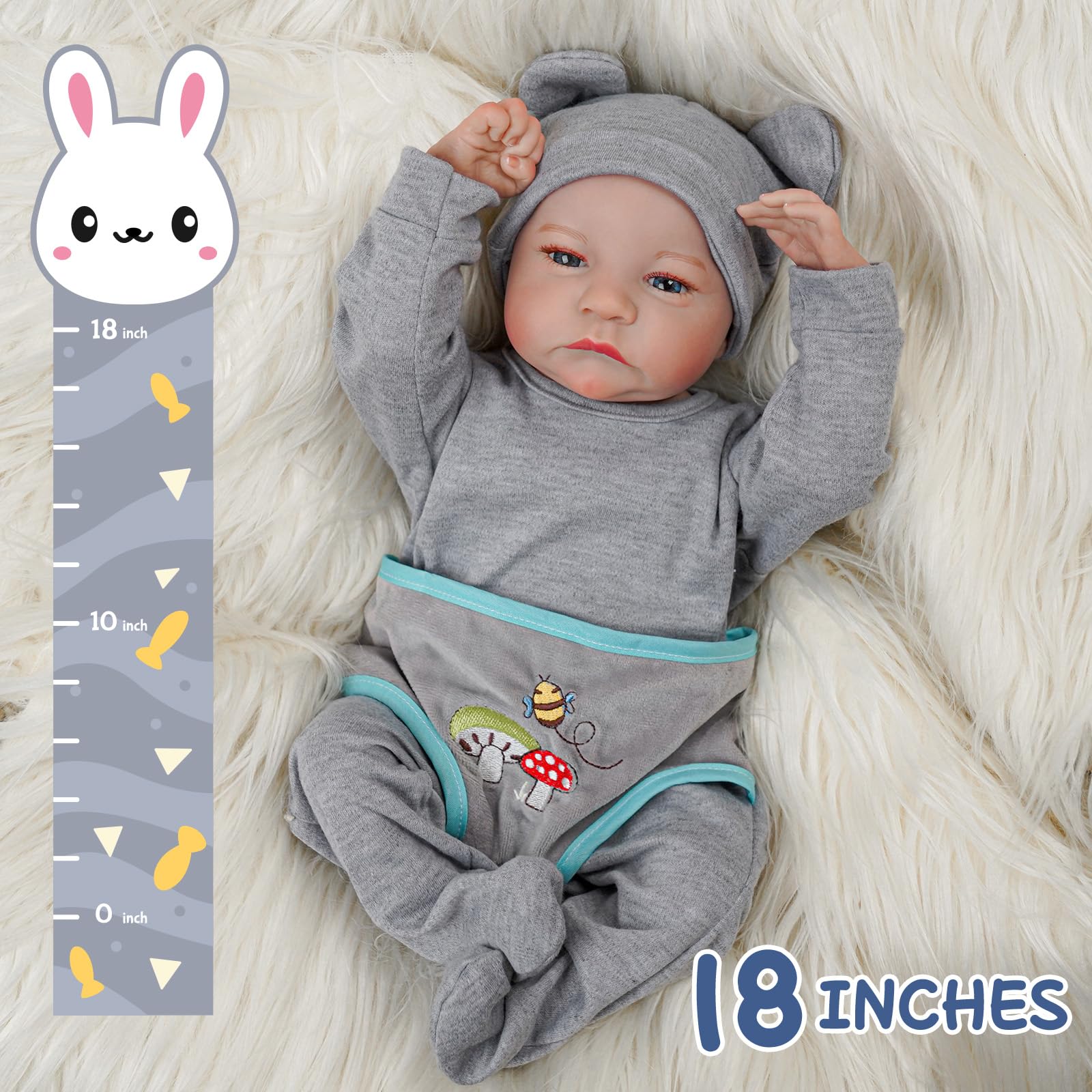 Amazon | BABESIDE Eyes Open Reborn Baby人形、18インチ リアル