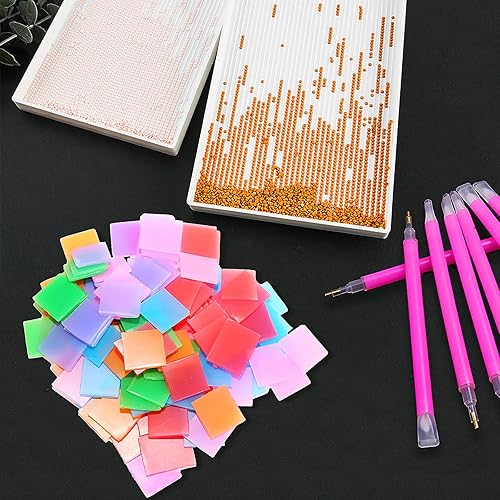 Miniatura 4 de 120 piezas de arcilla de pegamento para pintura de diamante, 6 colores de cera para arte de diamantes, suministros de arte de diamantes de 0.8 x 0.8