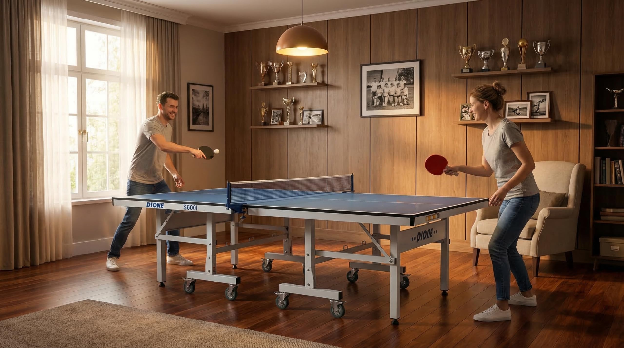 Dione School Sport 600 - Mesa de ping pong (95 kg), color azul